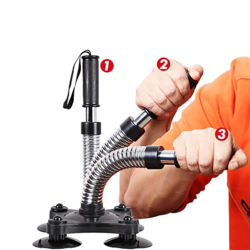 Arm Wrestling Strength Training Exerciser Fitness Forearm Wrist Muscle Developer Shoulder Chest Gym Home Workout Equipment(Silver) Build-Cache