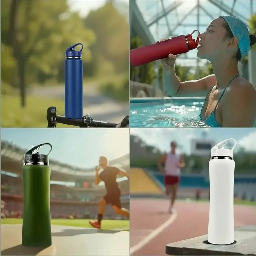 Stainless Steel Water Bottle with Straw | Leakproof, BPA-Free, Outdoor Ready 24 Hour Sport