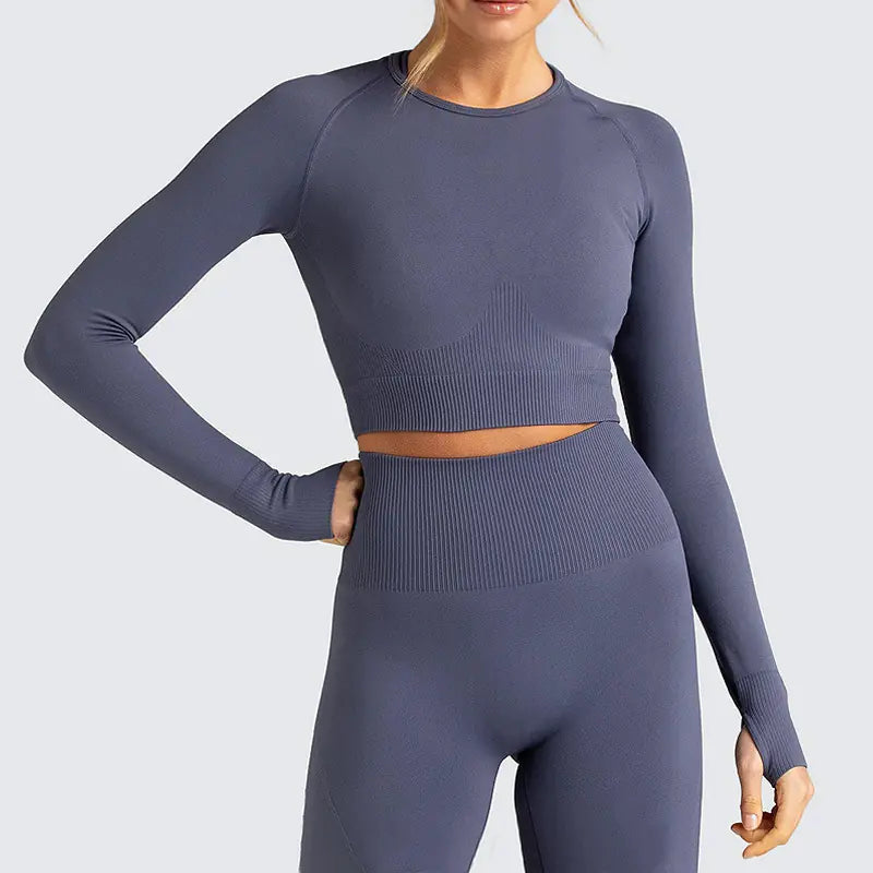 Zechuang Seamless Long Sleeve Yoga Workout Apparel My Store