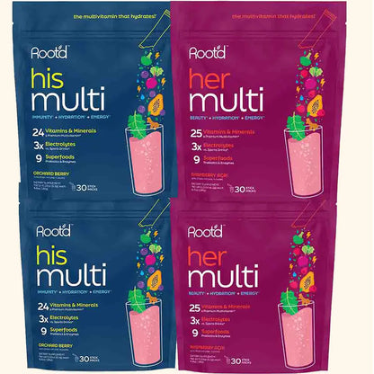 Couples’ Wellness Pack - The Hydrating Multivitamin - For Her &amp; Him Root&
