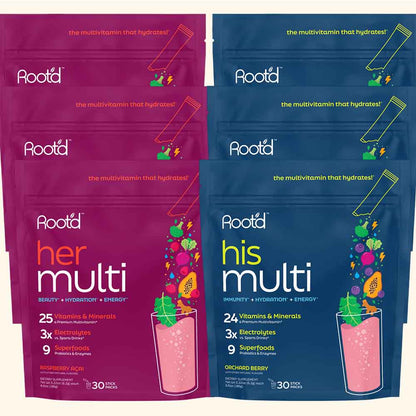 Couples’ Wellness Pack - The Hydrating Multivitamin - For Her &amp; Him Root&
