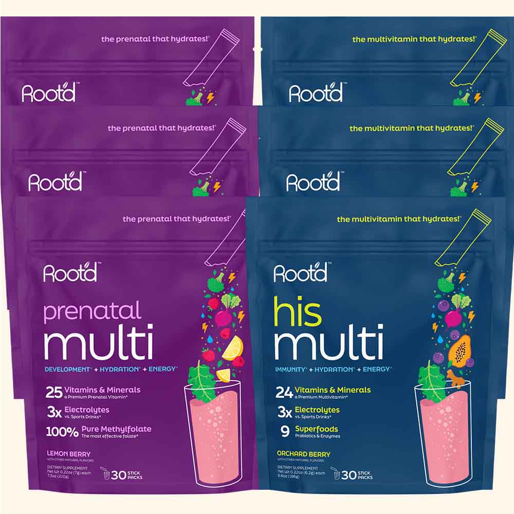 Growing Together Bundle - The Hydrating Multivitamin - For Future Mom &amp; Dad Root&