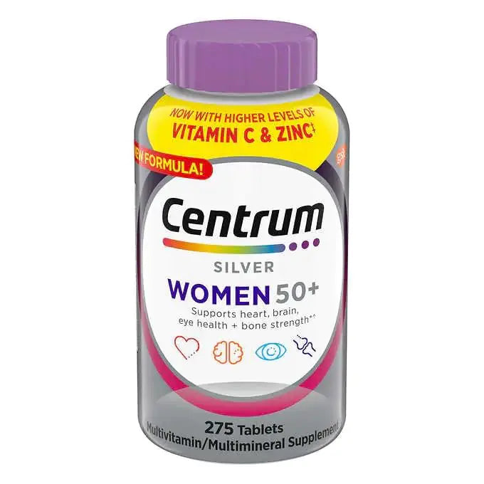 Centrums Silver Women 50+ Multivitamin 275 Tablets Bundle - Non-GMO &amp; Gluten Free Adult Multi &amp; Letter Vitamins Herbals &amp; Dietary Supplements for Health Build-Cache