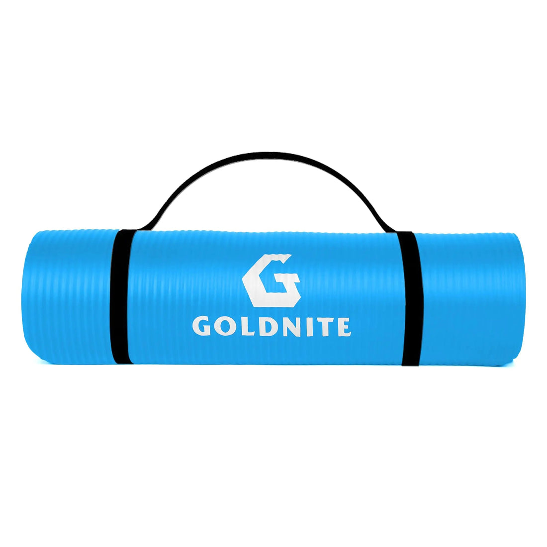 GOLDNITE Yoga Mat1/2 Inch Thick Blue Gymnastics Mats with Strap for Women Men Non-Slip Exercise Mat for Yoga Pilates Stretching and Home Workout Build-Cache