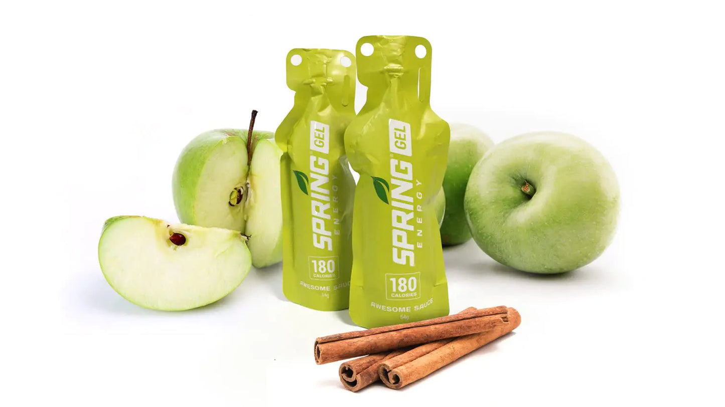 Awesome Sauce Spring Energy Gel Running Energy Gel Cycling Running Fuel Endurance Gel Running Energy Gel Running Snack Sports Gel Energy Exercise Cycling Gel Sports Nutrition Apple Vegan