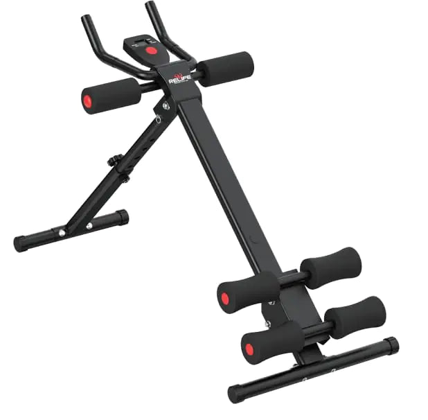 RELIFE REBUILD YOUR LIFE AB Workout Machine Abdominal Trainer Foldable Ab Cruncher Strength Training Equipment for Home Gym 440 LBS Build-Cache