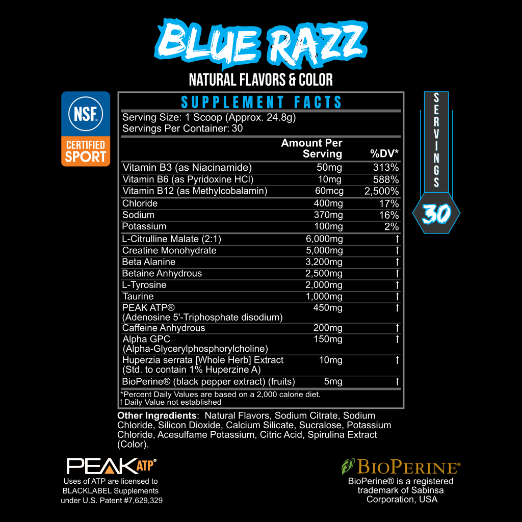 PRE HUSTLE V3 BLACKLABEL Supplements