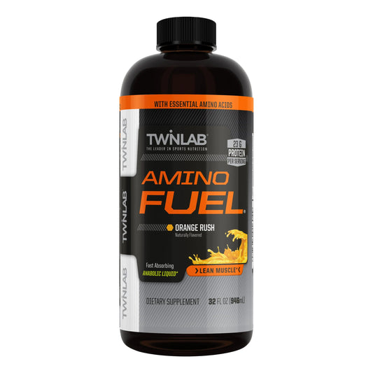 Twinlab Amino Fuel - Pre-Workout and Post-Workout Energy Drink & Supplement -32 fl oz Orange Rush