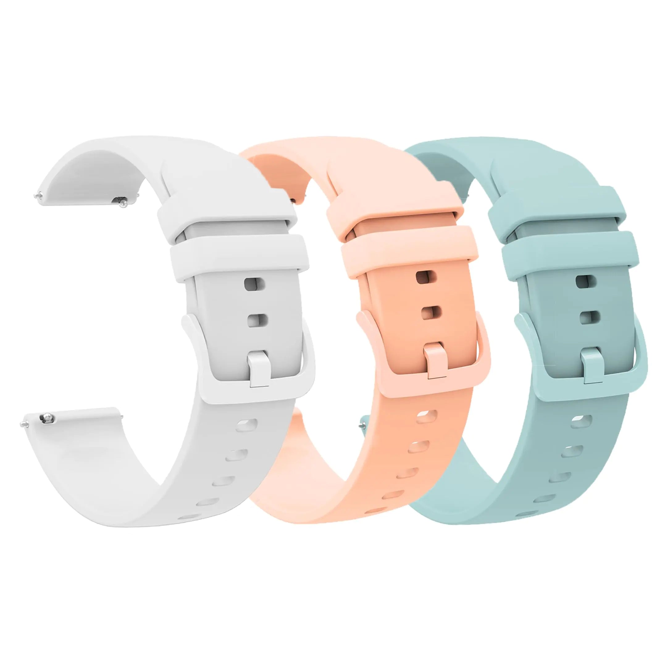 Compatible with EGQINR Smartwatch Bands Lamshaw Classic Watch Bands 18mm Soft Silicone Bands Bracelet Sports Strap Compatible with EGQINR H31/MKYOPT H31 Smartwatch Fitness Trackers-1.58"" 3Pack-W Build-Cache