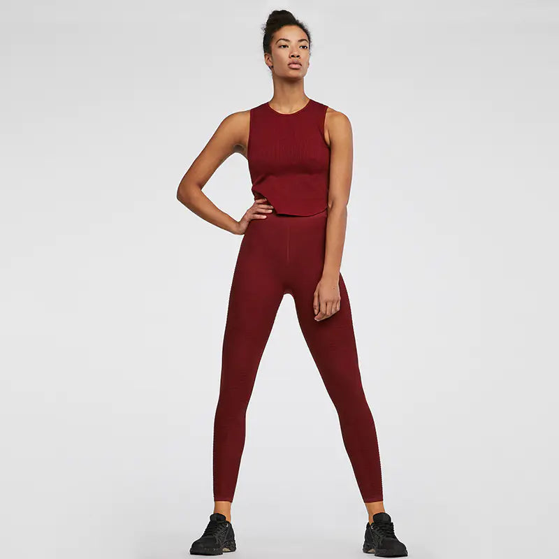 Seamless Stripe High-Waisted Workout Leggings Set My Store