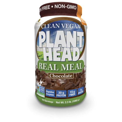 Genceutic Naturals Plant Head Real Meal Dietary Supplement Chocolate 2.3 Pound Build-Cache