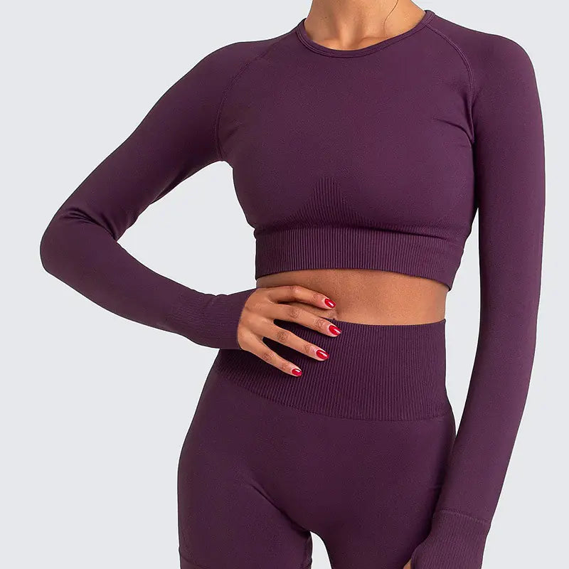 Zechuang Seamless Long Sleeve Yoga Workout Apparel My Store