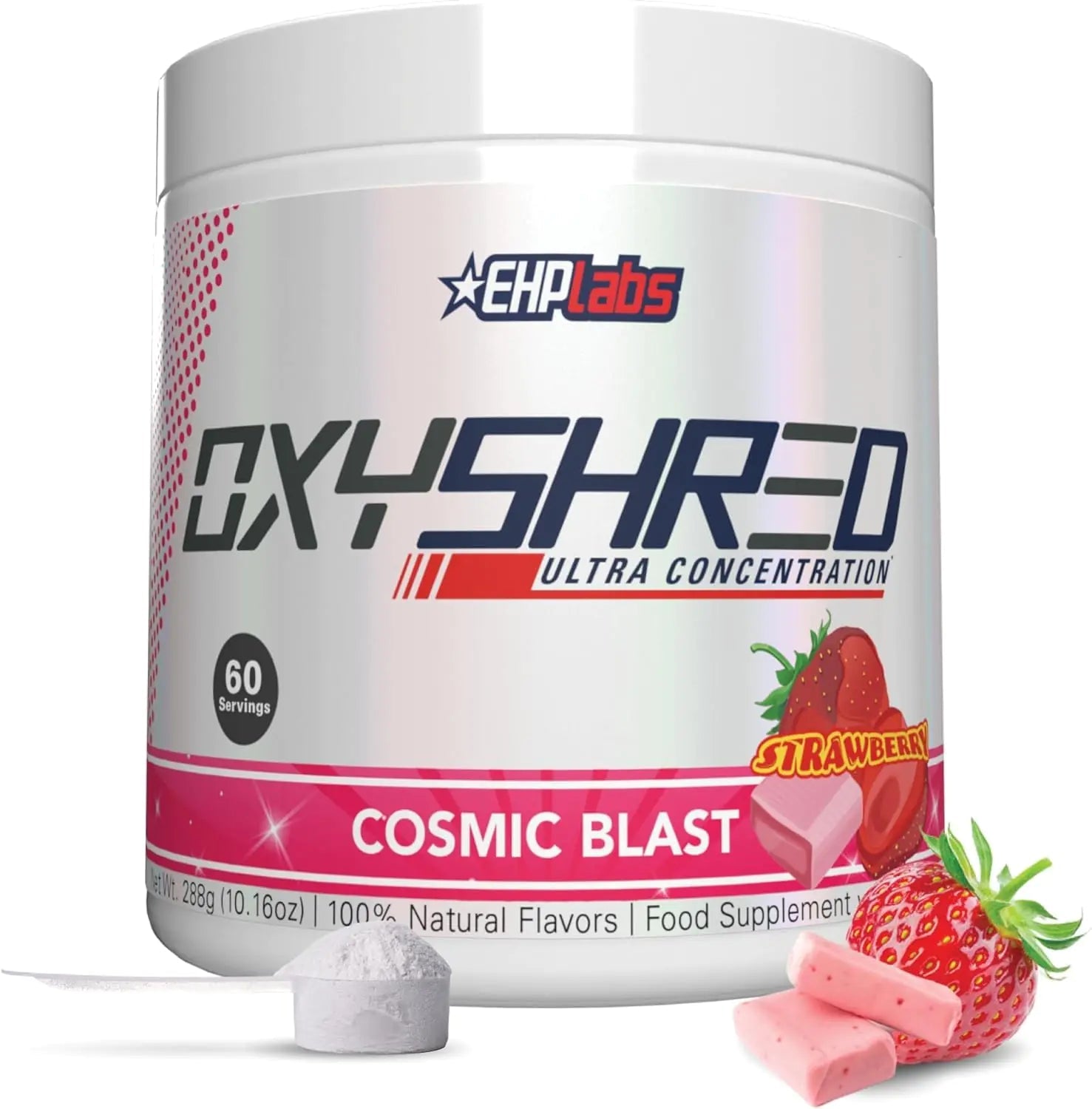 EHP Labs OxyShred Pre Workout Powder - Preworkout Powder with L Glutamine &amp; Acetyl L Carnitine Energy Boost Drink - Cosmic Blast 60 Servings Build-Cache