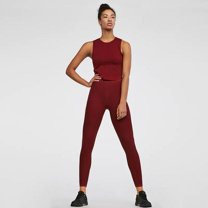 Seamless Stripe High-Waisted Workout Leggings Set My Store