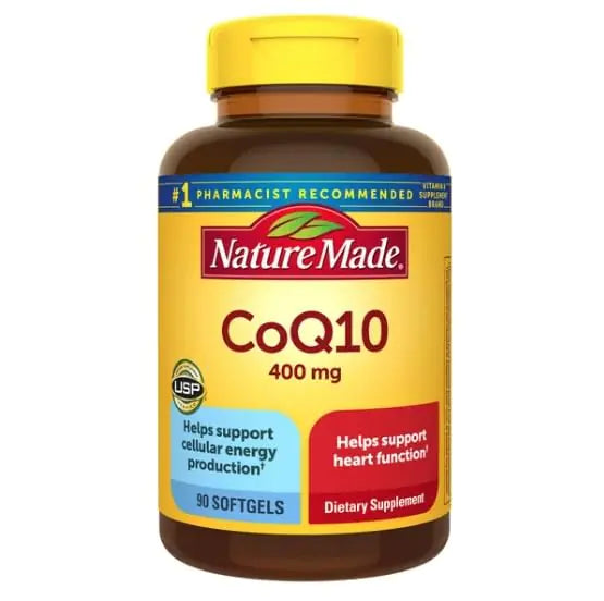Generic Nature Mades CoQ10 400 mg. 90 Softgels Bundle - Vitamins Herbals &amp; Dietary Supplements CoQ 10 Enzyme for Heart Health &amp; Energy Production Build-Cache